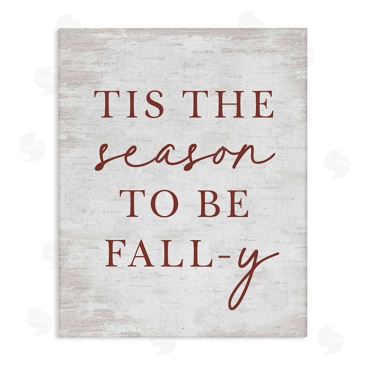 Lettered and Lined Rustic Seasonal Fall Canvas Wall Art Print