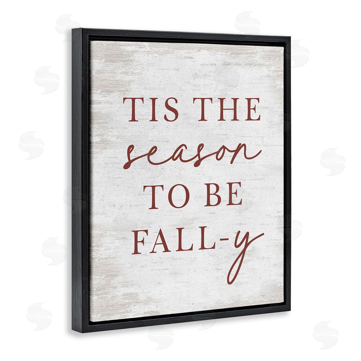 Lettered and Lined Rustic Seasonal Fall Black Floating Frame Canvas Wall Art Print