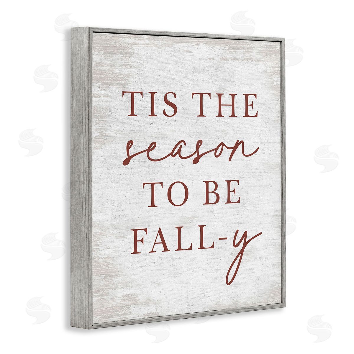 Lettered and Lined Rustic Seasonal Fall Gray Framed Giclee Wall Art Print