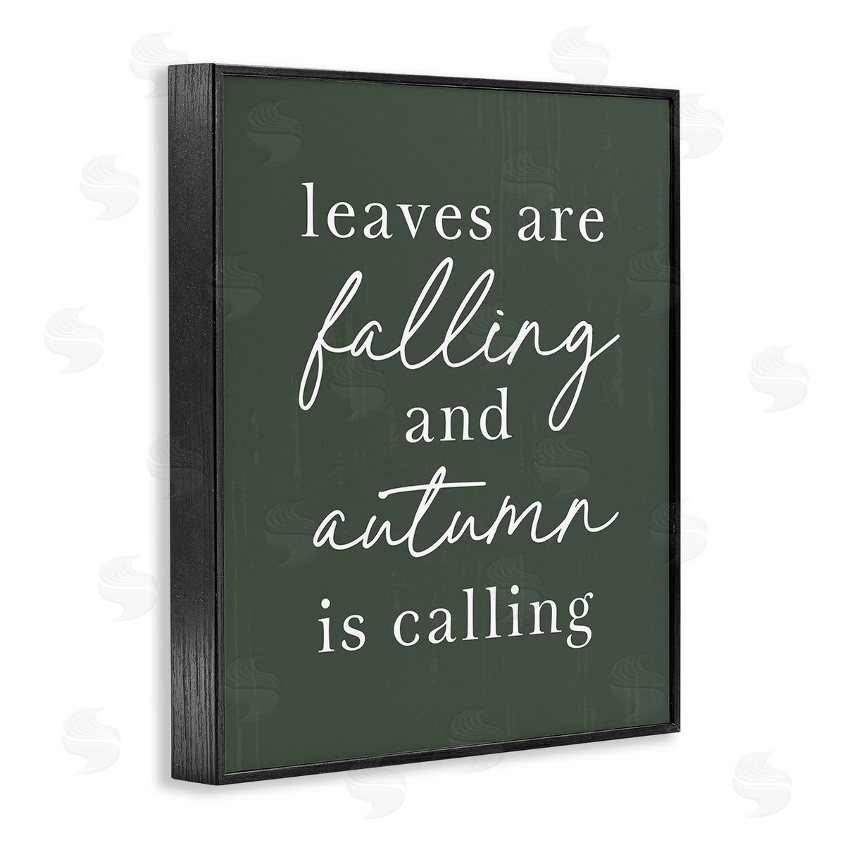 Lettered and Lined Leaves Are Falling Black Framed Giclee Wall Art Print