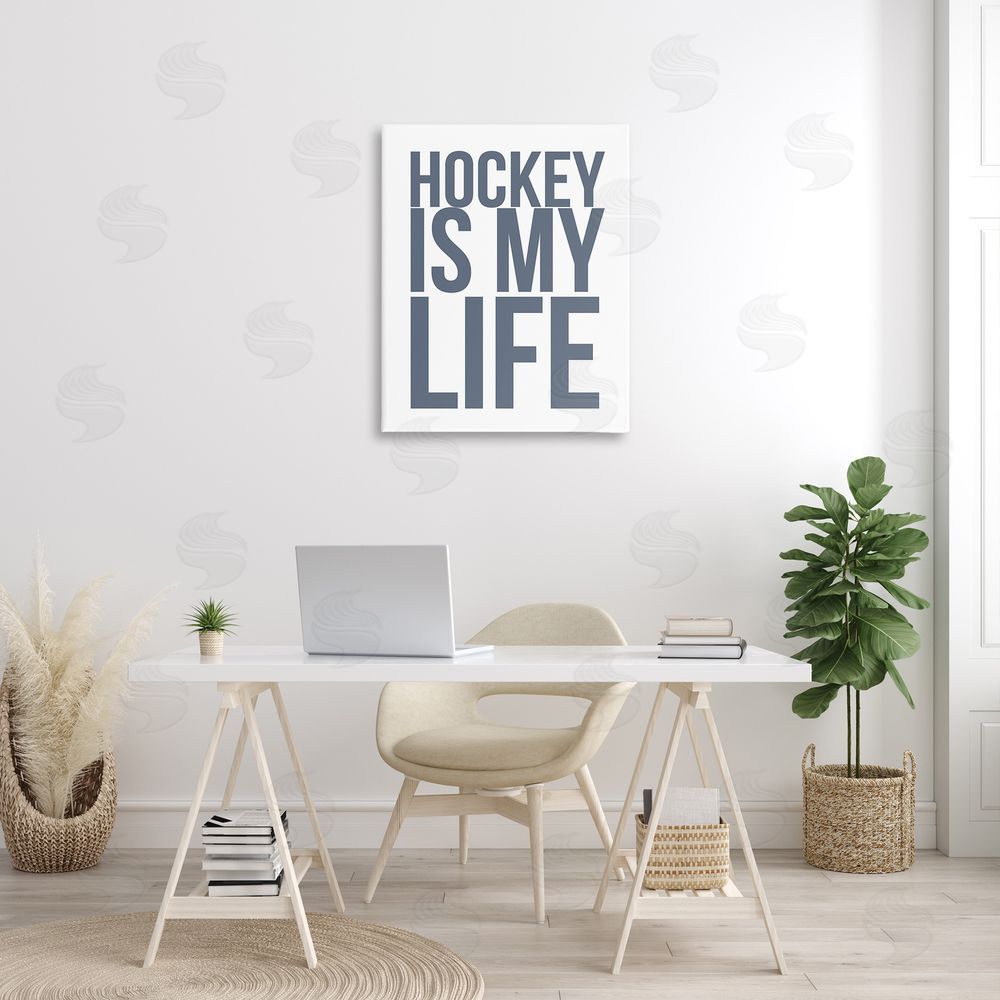 Leah Straatsma Hockey Is Life Canvas Wall Art Print in Room