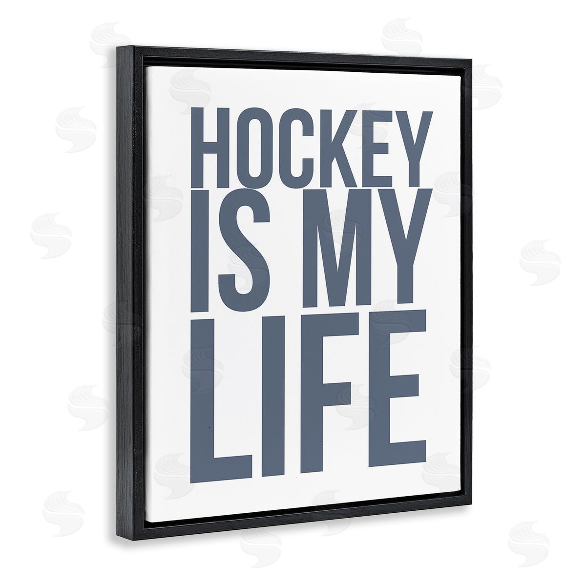 Leah Straatsma Hockey Is Life Black Floating Frame Canvas Wall Art Print
