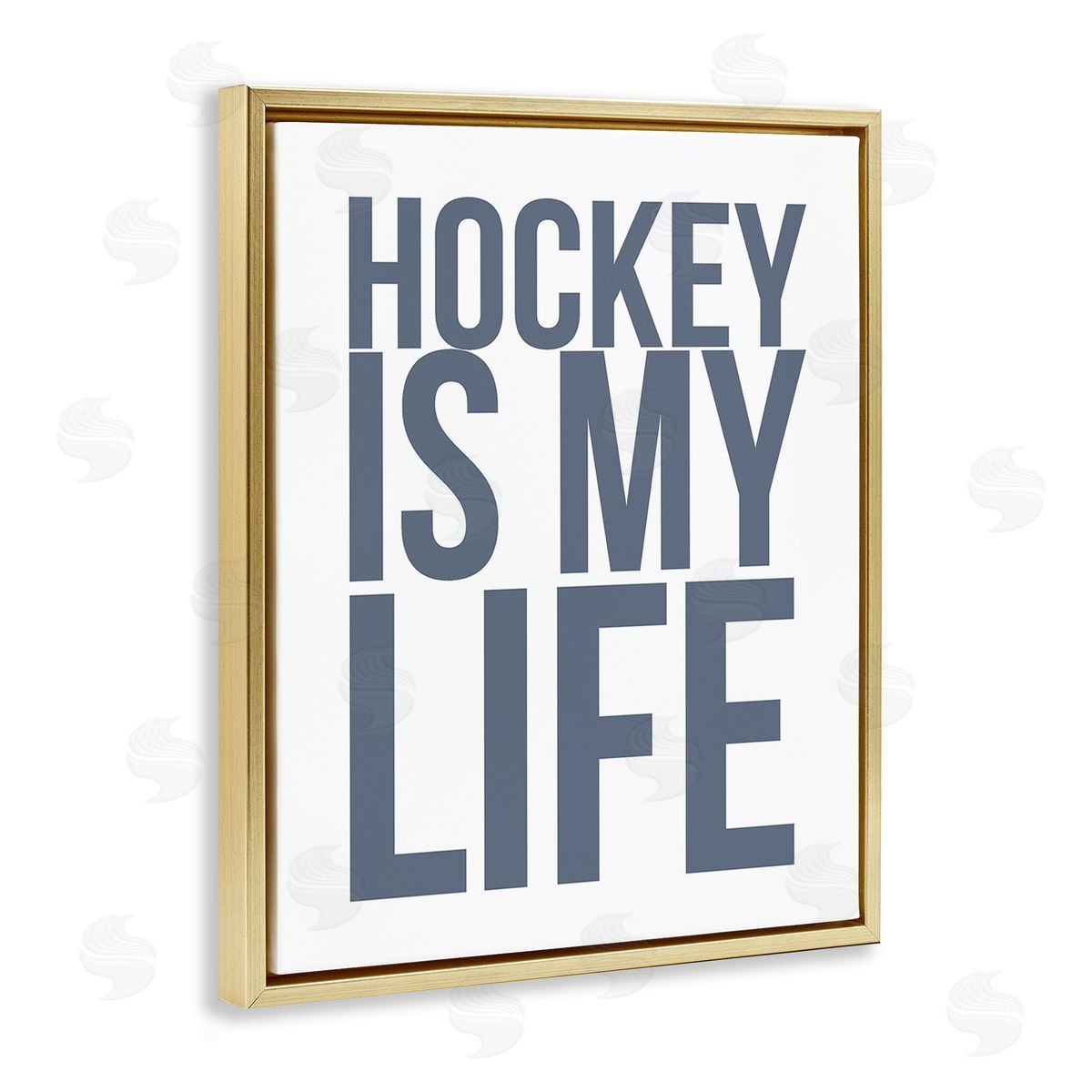 Leah Straatsma Hockey Is Life Gold Floating Frame Canvas Wall Art Print