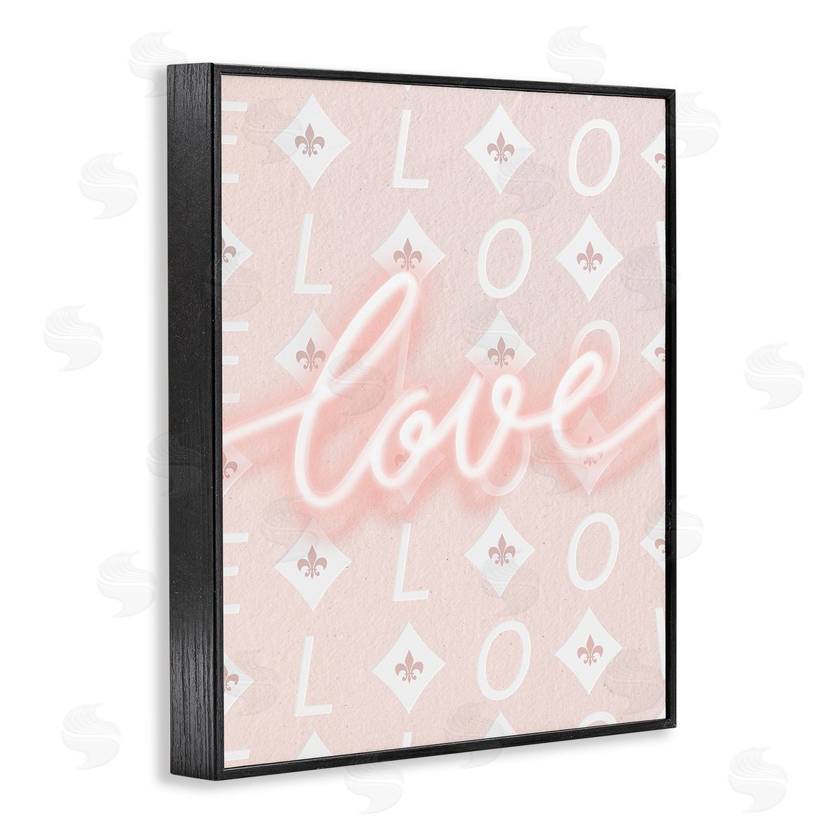 Leah Straatsma Pastel Love on Pattern Black Framed Giclee Wall Art Print