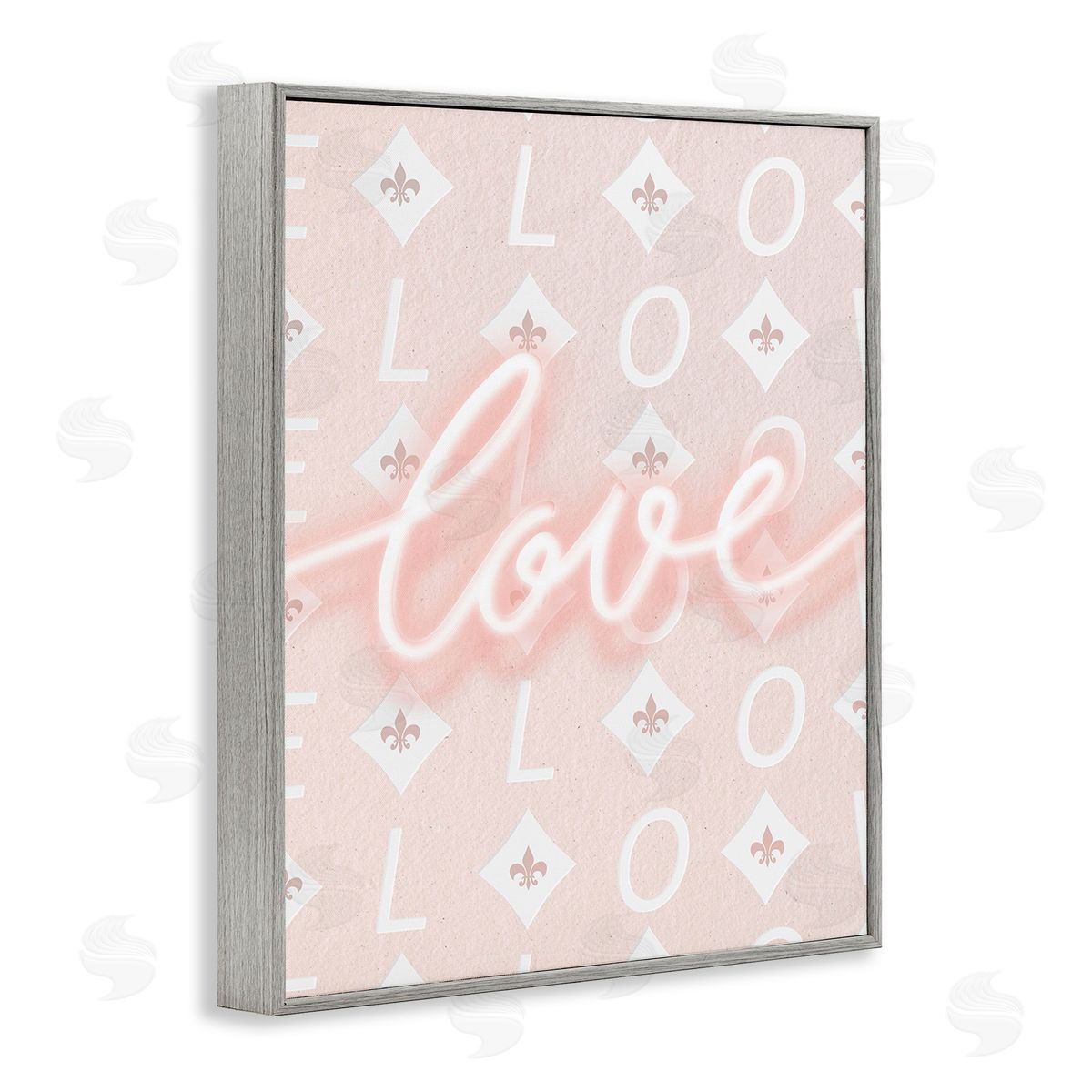 Leah Straatsma Pastel Love on Pattern Gray Framed Giclee Wall Art Print