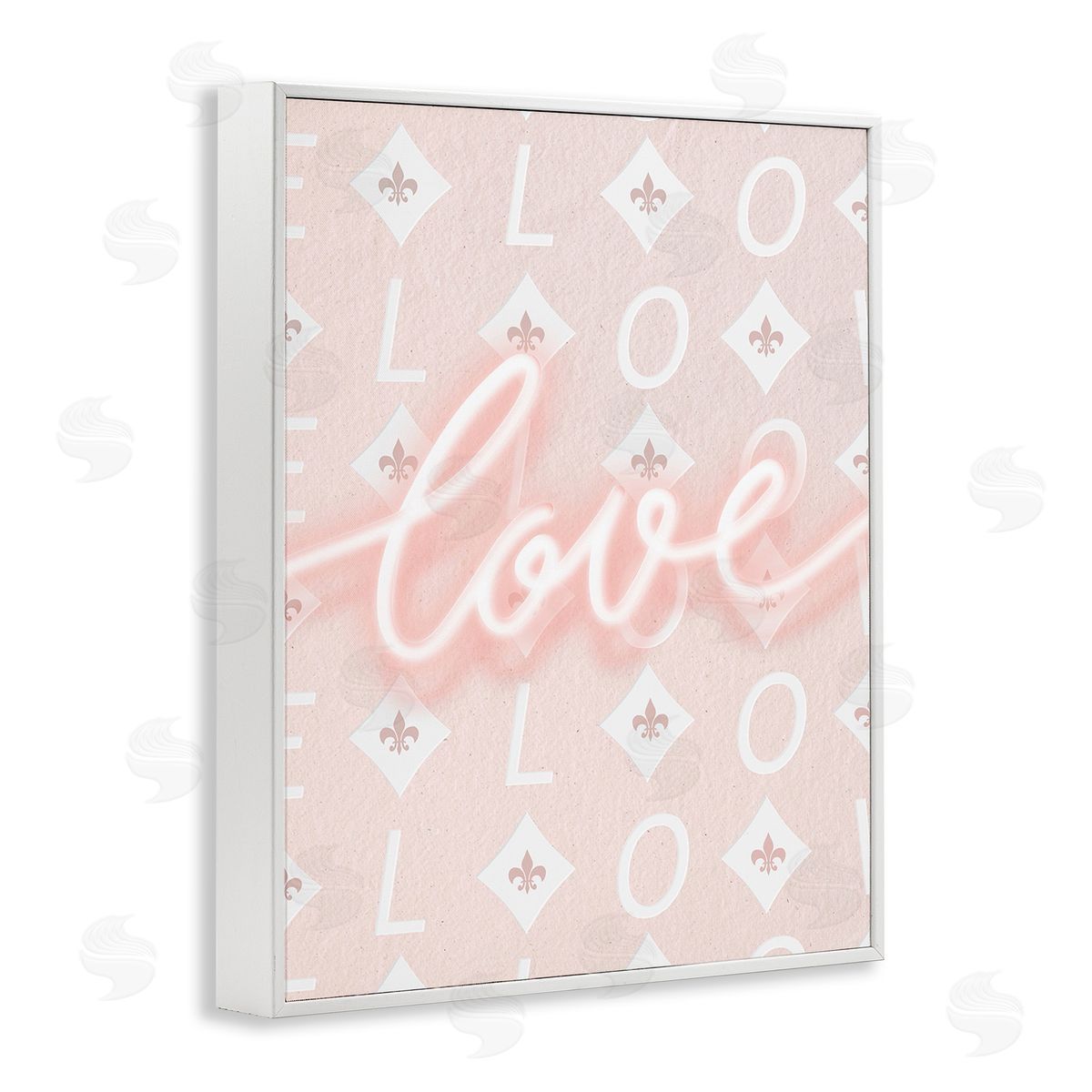 Leah Straatsma Pastel Love on Pattern White Framed Giclee Wall Art Print
