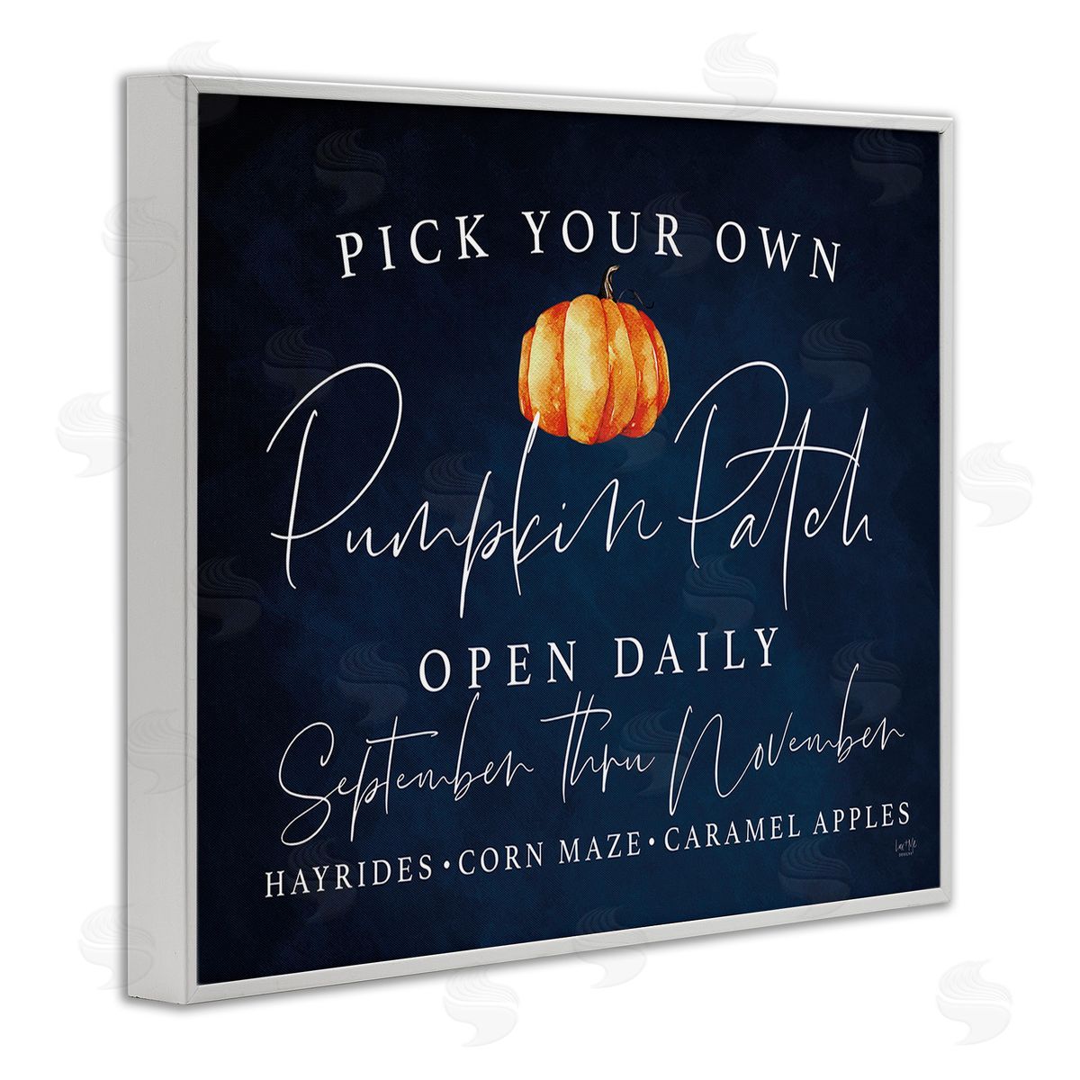 Lux + Me Designs Pick Your Own Pumpkins White Framed Giclee Wall Art Print
