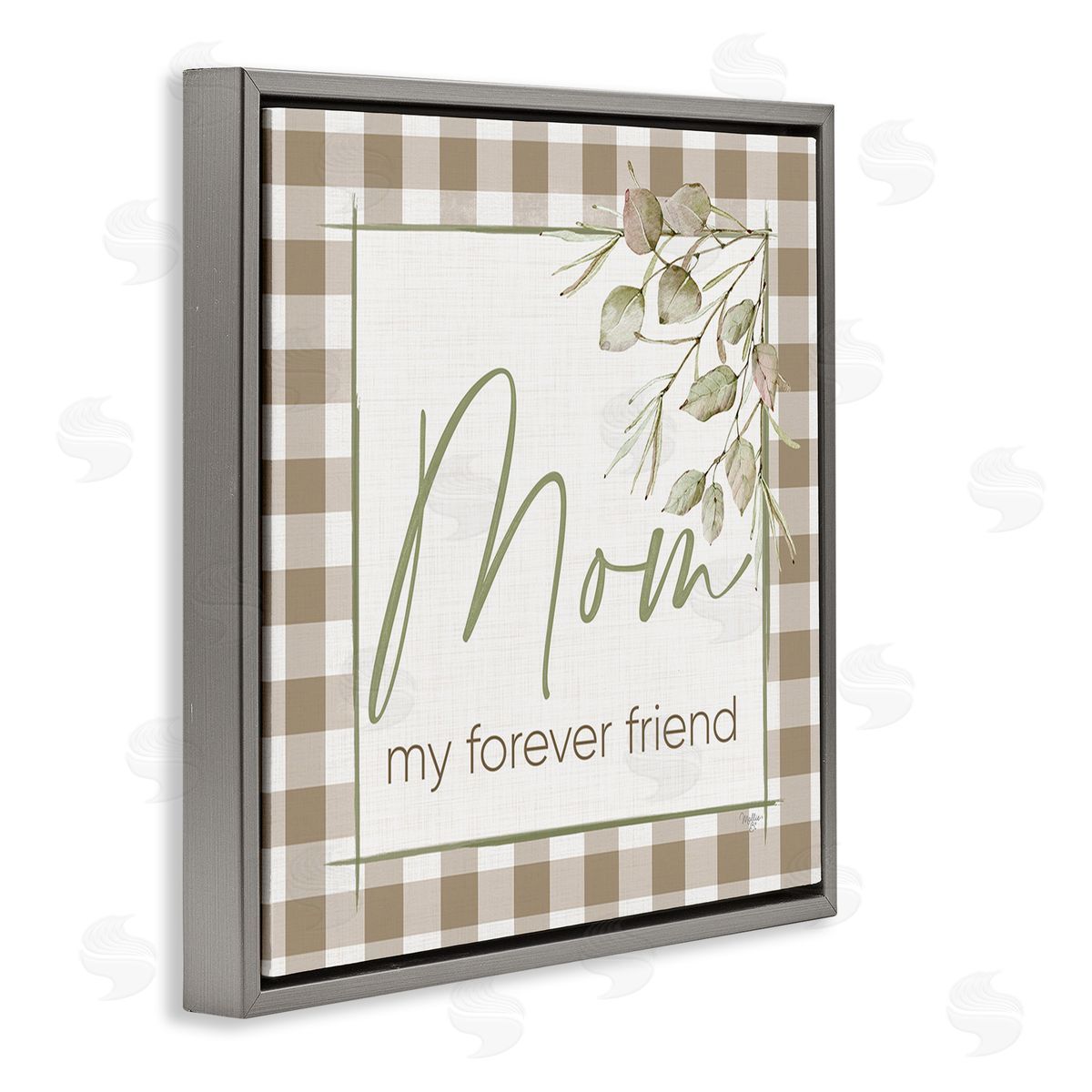 Mollie B. Mom My Forever Friend Gray Floating Frame Canvas Wall Art Print