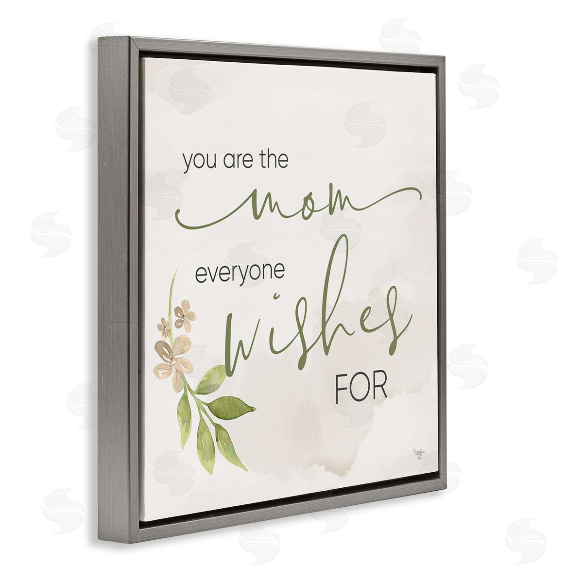 Mollie B. Mom Everyone Wishes For Gray Floating Frame Canvas Wall Art Print