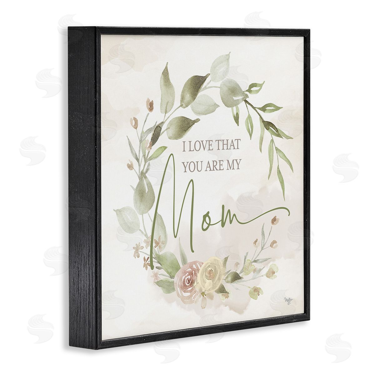 Mollie B. Mother's Day Rose Wreath Black Framed Giclee Wall Art Print