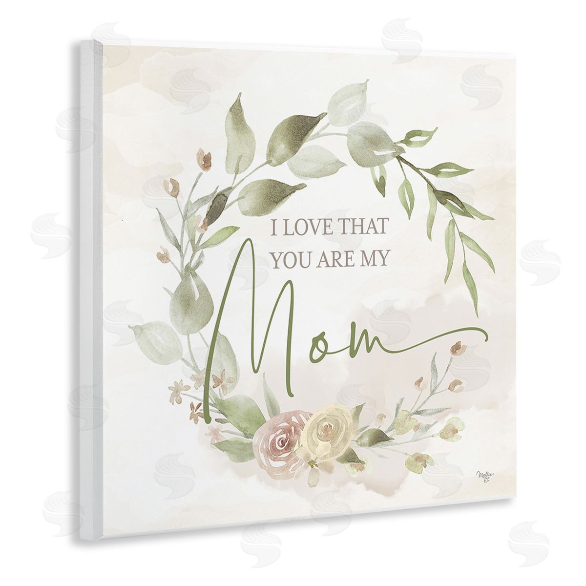 Mollie B. Mother's Day Rose Wreath Wooden Wall Plaque Art Print