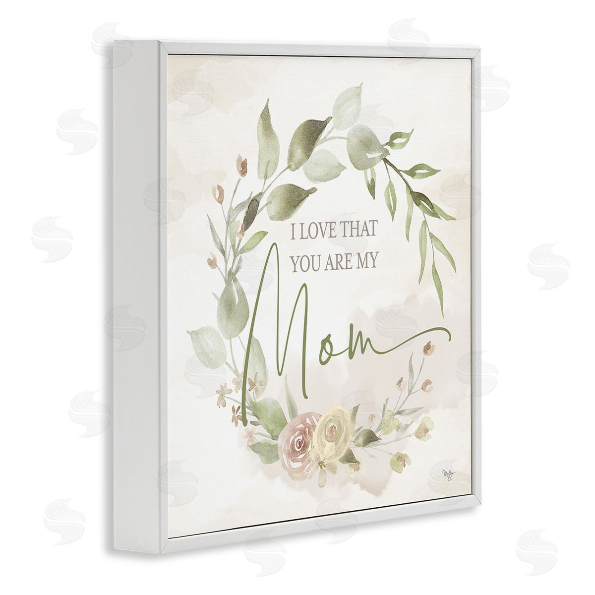 Mollie B. Mother's Day Rose Wreath White Framed Giclee Wall Art Print
