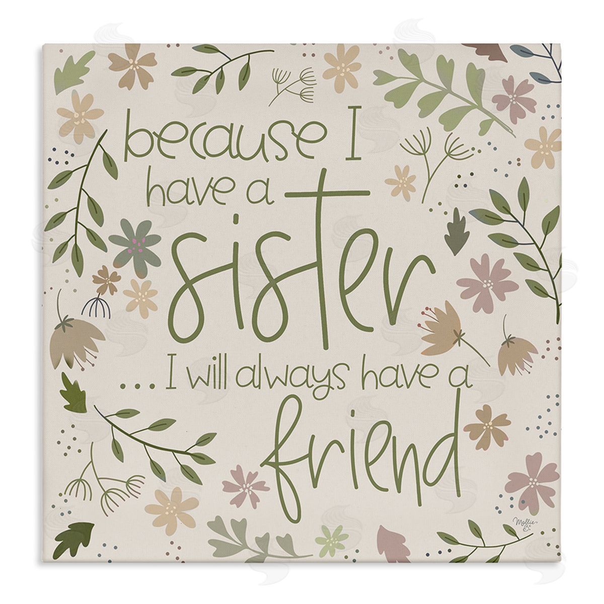 Mollie B. Botanical Sister Friendship Canvas Wall Art Print