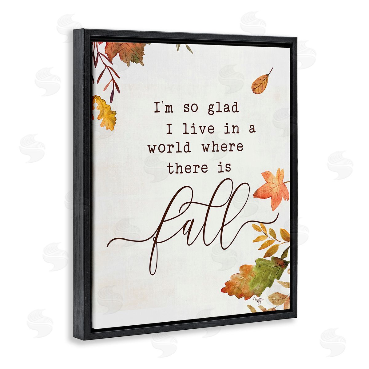 Mollie B. A World With Fall Black Floating Frame Canvas Wall Art Print