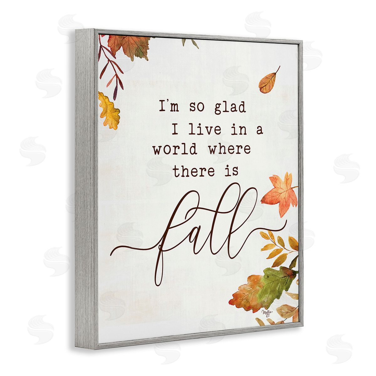 Mollie B. A World With Fall Gray Framed Giclee Wall Art Print