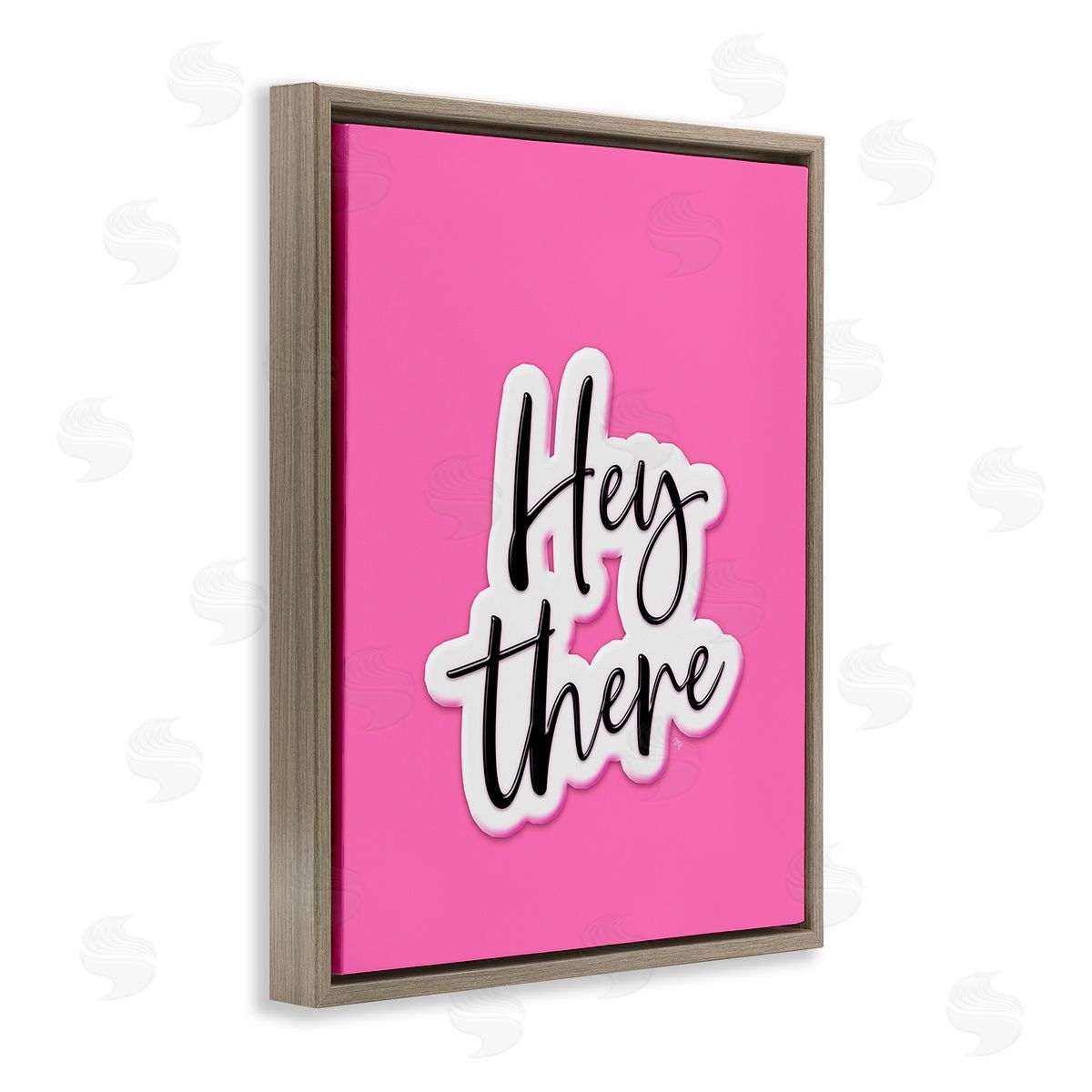 Martina Pavlova Bold Hey There Brown Floating Frame Canvas Wall Art Print