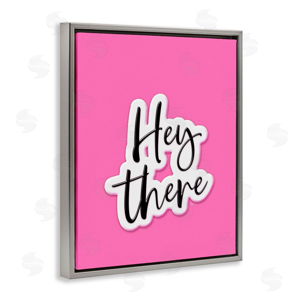 Martina Pavlova Bold Hey There Gray Floating Frame Canvas Wall Art Print