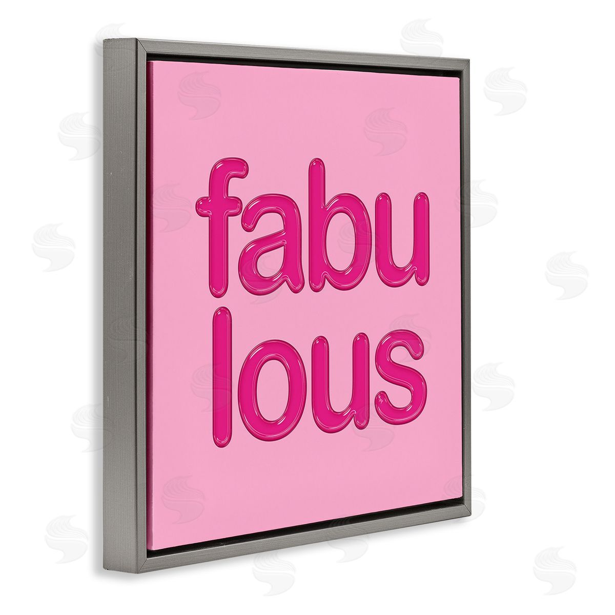 Martina Pavlova Bold Pink Fabulous Gray Floating Frame Canvas Wall Art Print