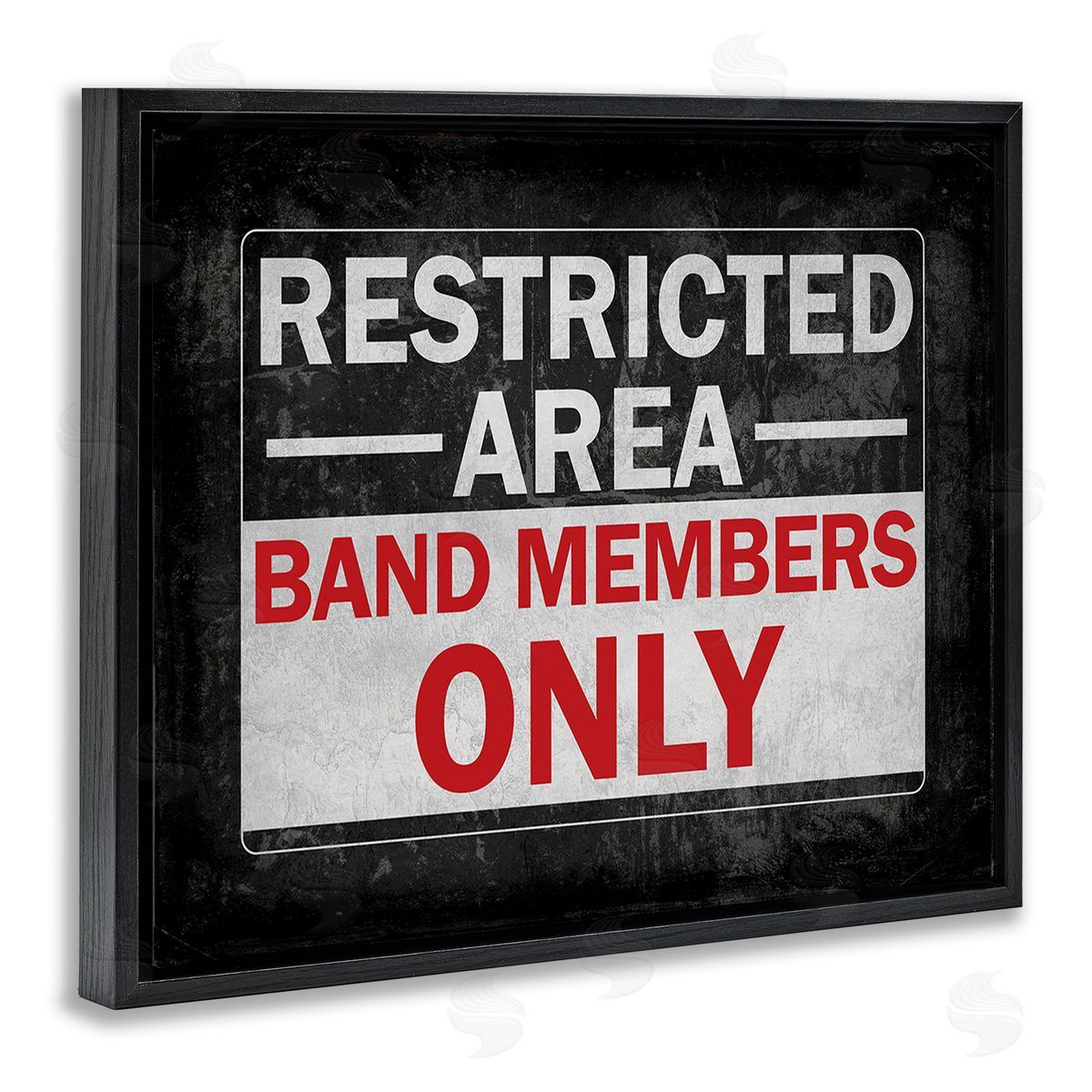 Masey St. Studios Band Members Only Black Floating Frame Canvas Wall Art Print