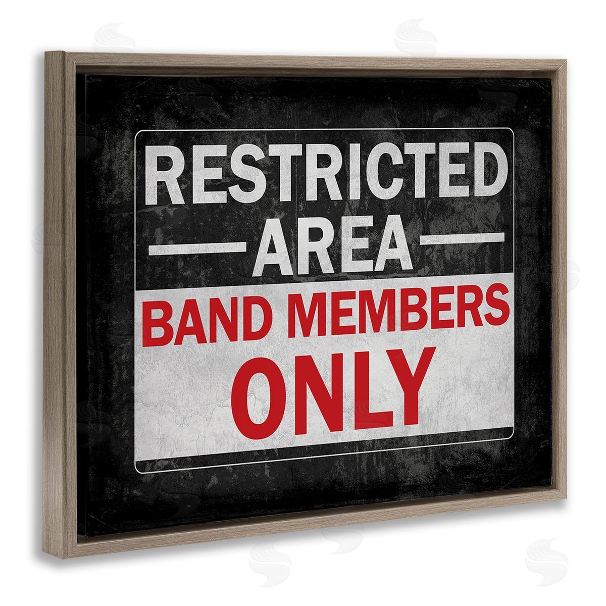 Masey St. Studios Band Members Only Brown Floating Frame Canvas Wall Art Print