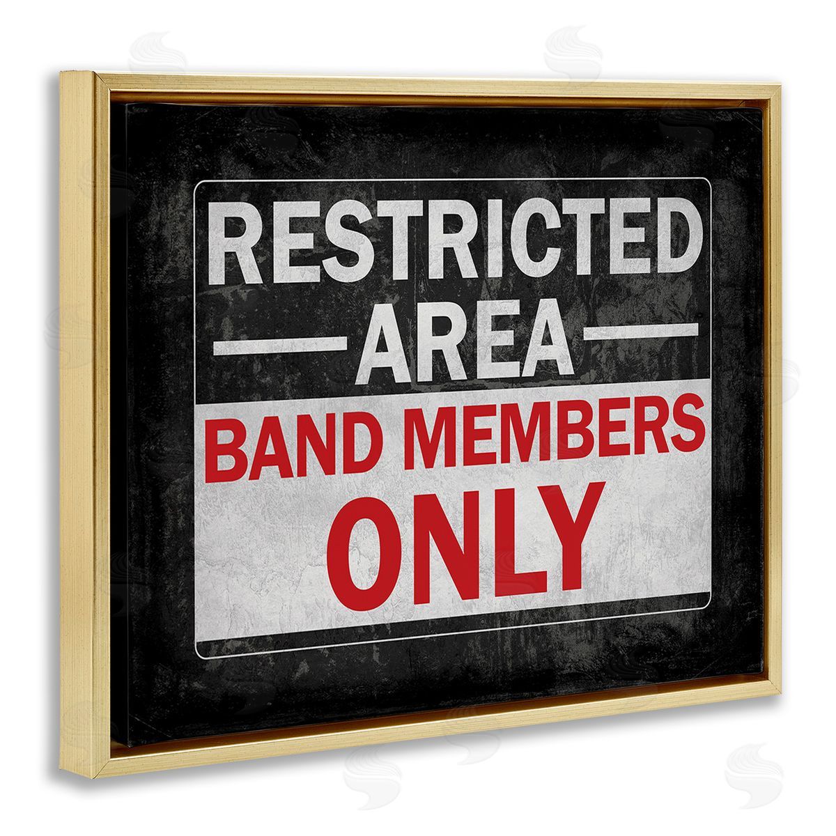 Masey St. Studios Band Members Only Gold Floating Frame Canvas Wall Art Print