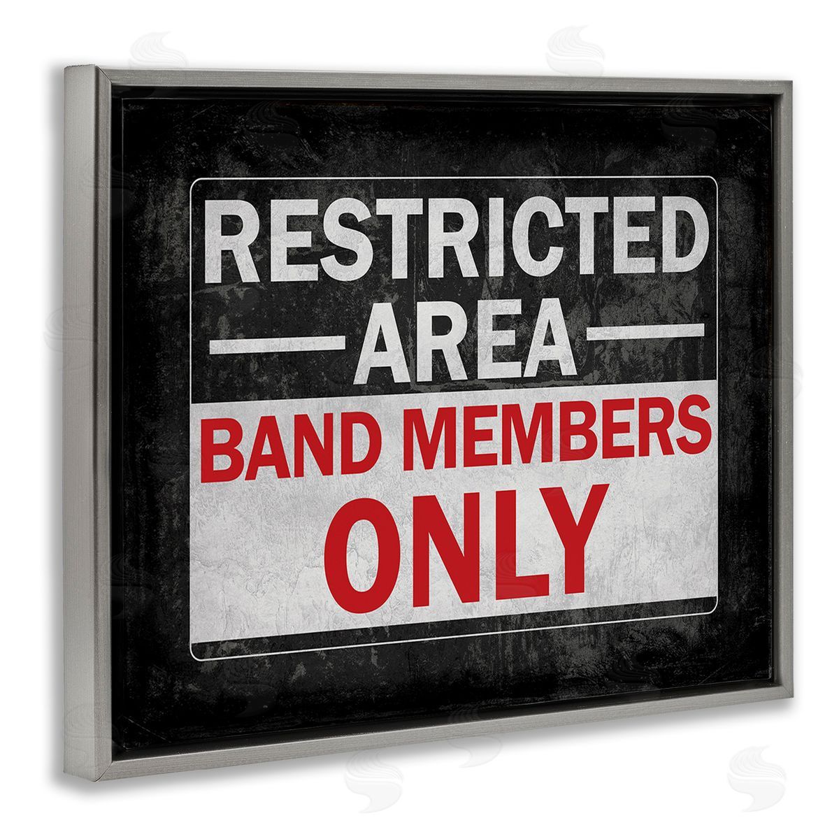 Masey St. Studios Band Members Only Gray Floating Frame Canvas Wall Art Print