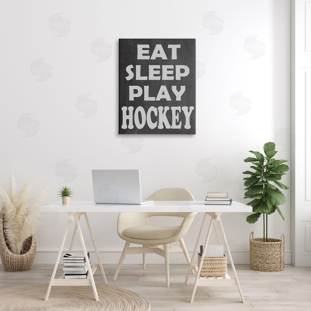 Olivia Jean Eat Sleep Play Hockey Canvas Wall Art Print in Room