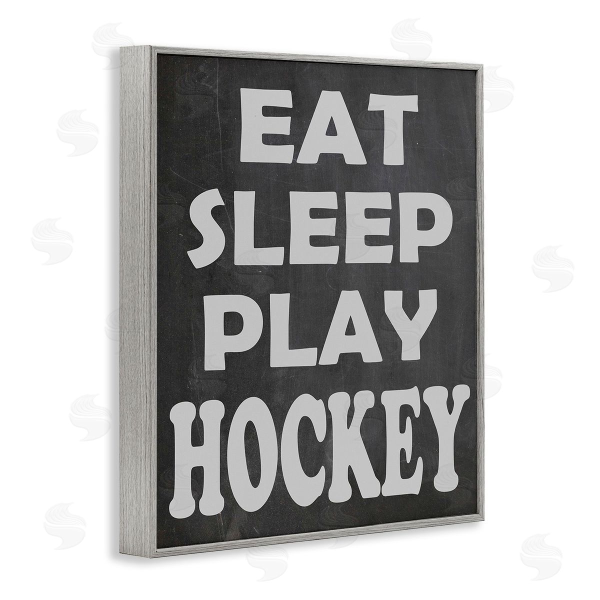 Olivia Jean Eat Sleep Play Hockey Gray Framed Giclee Wall Art Print