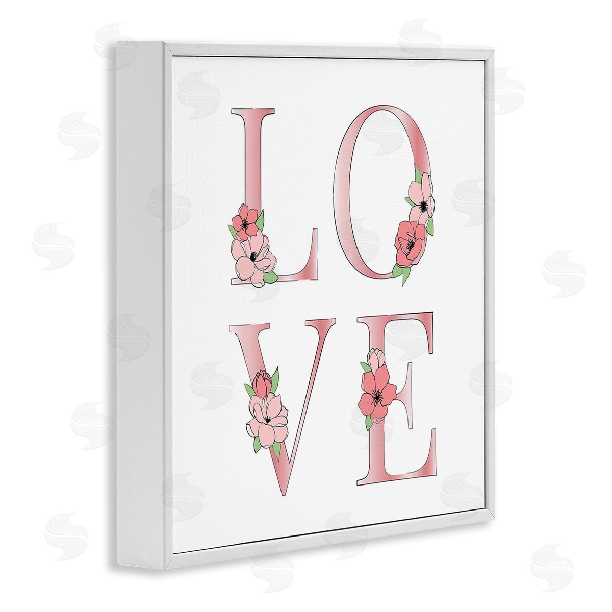 Martina Pavlova Love With Floral Blooms White Framed Giclee Wall Art Print
