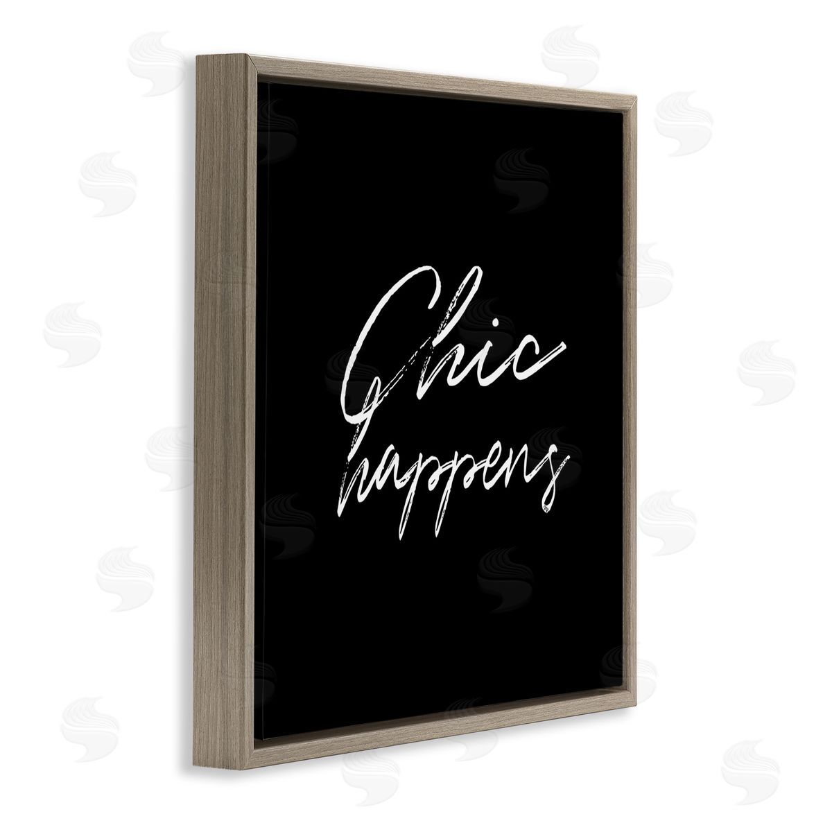 Martina Pavlova Chic Happens on Black Brown Floating Frame Canvas Wall Art Print