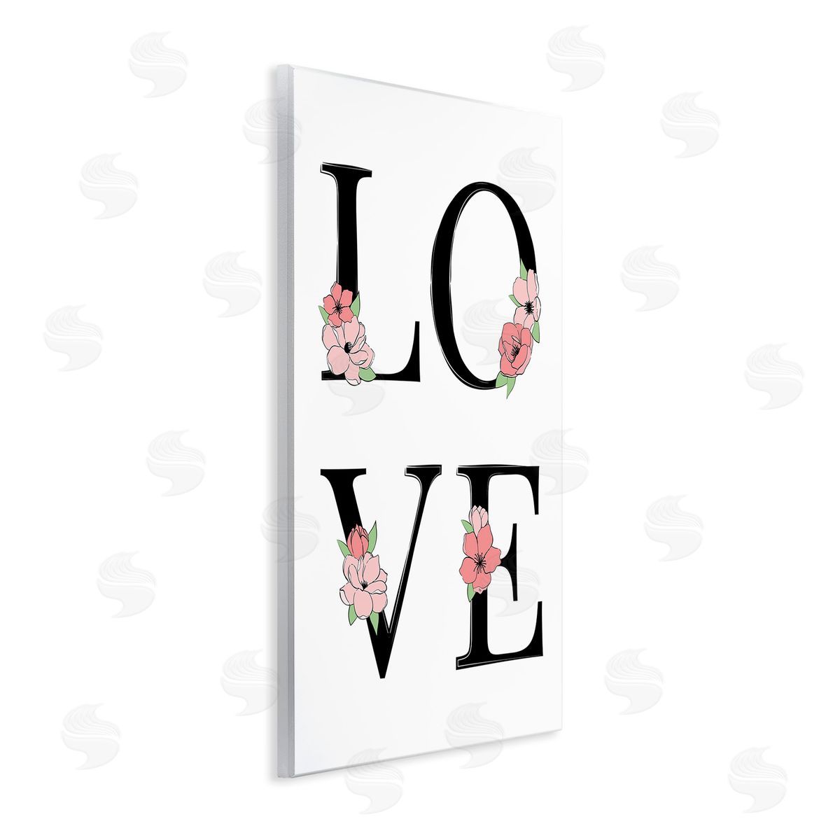 Martina Pavlova Love with Floral Letters Wooden Wall Plaque Art Print