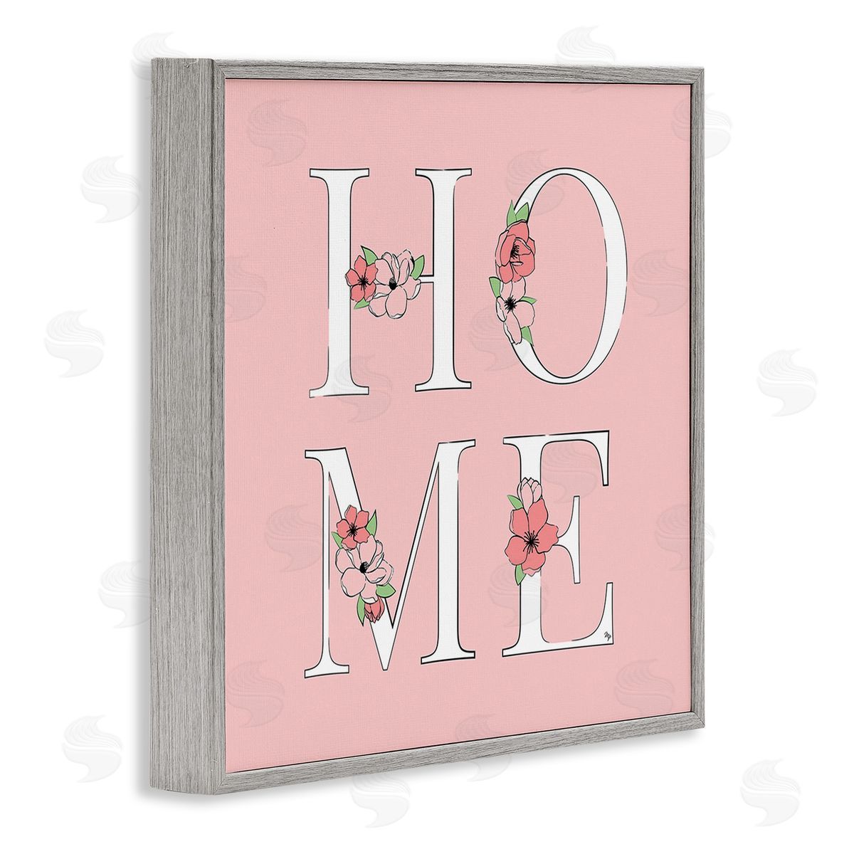 Martina Pavlova Home with Flower Blossoms Gray Framed Giclee Wall Art Print