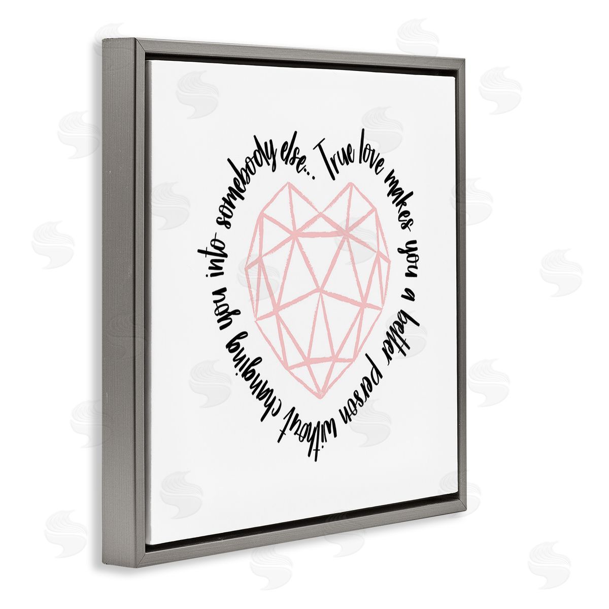 Martina Pavlova True Love Inspirational Gray Floating Frame Canvas Wall Art Print