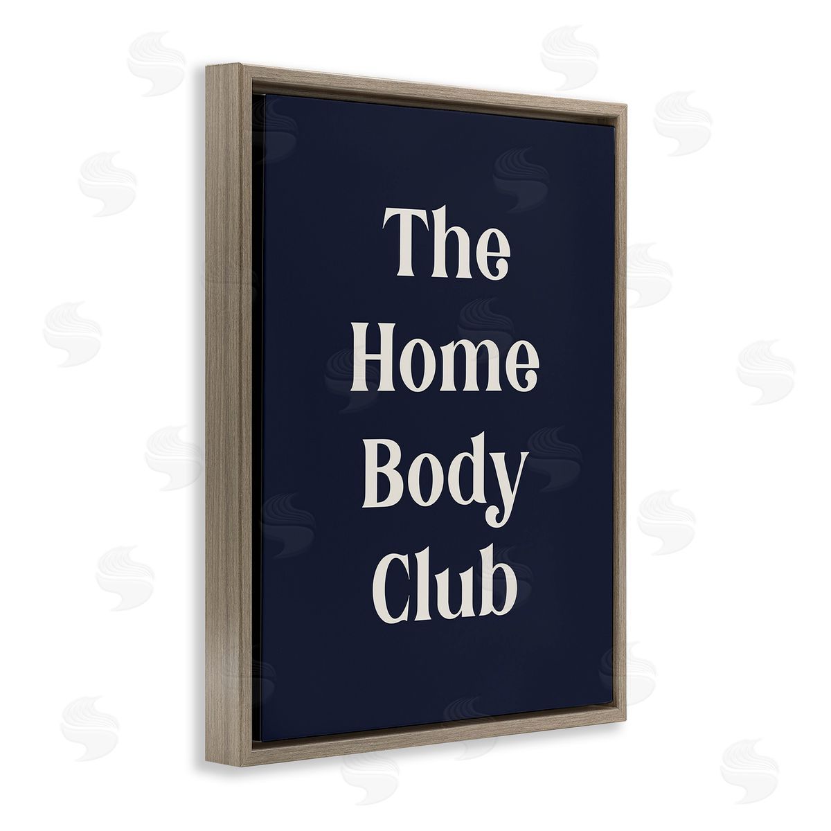 Stupell Studio Minimal Homebody Club Brown Floating Frame Canvas Wall Art Print