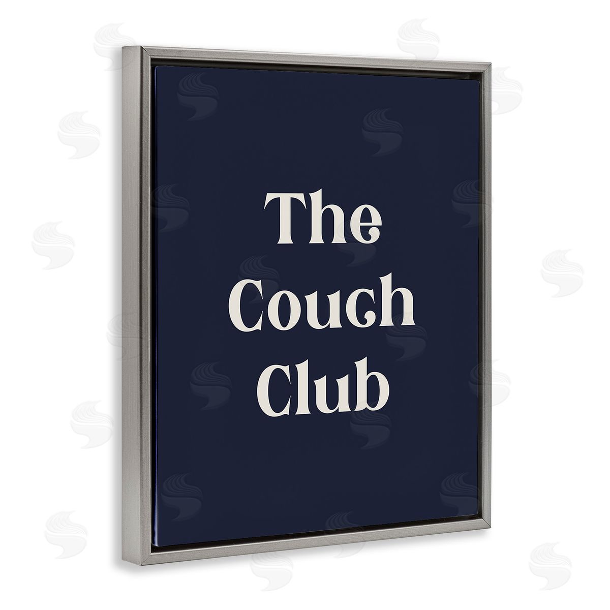 Stupell Studio Couch Club Phrase Gray Floating Frame Canvas Wall Art Print