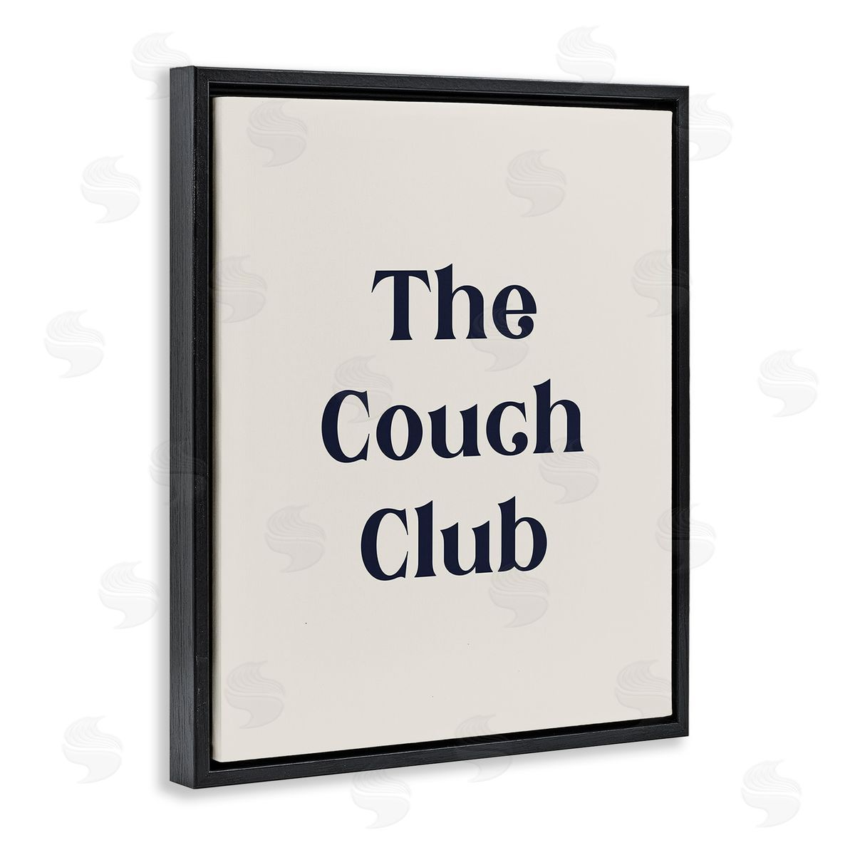Stupell Studio Minimal Couch Club Black Floating Frame Canvas Wall Art Print