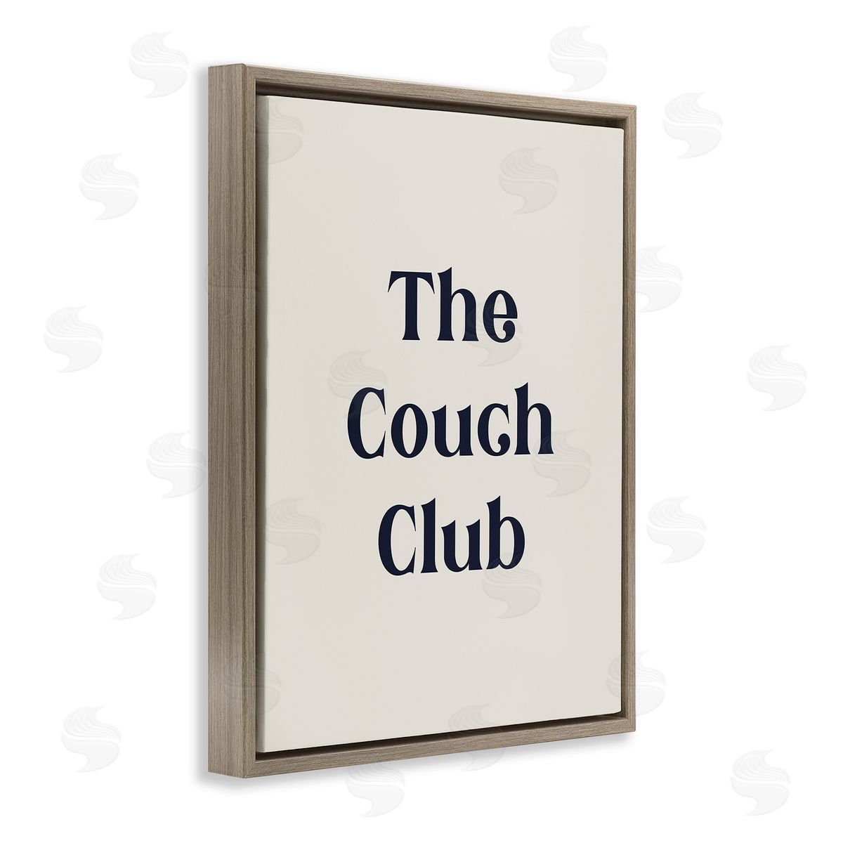 Stupell Studio Minimal Couch Club Brown Floating Frame Canvas Wall Art Print