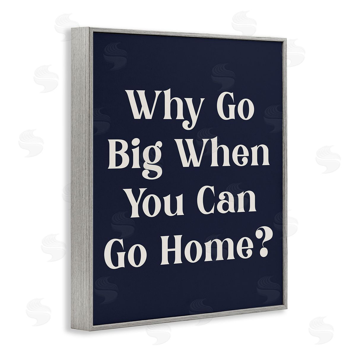 Stupell Studio Funny Why Go Big Gray Framed Giclee Wall Art Print
