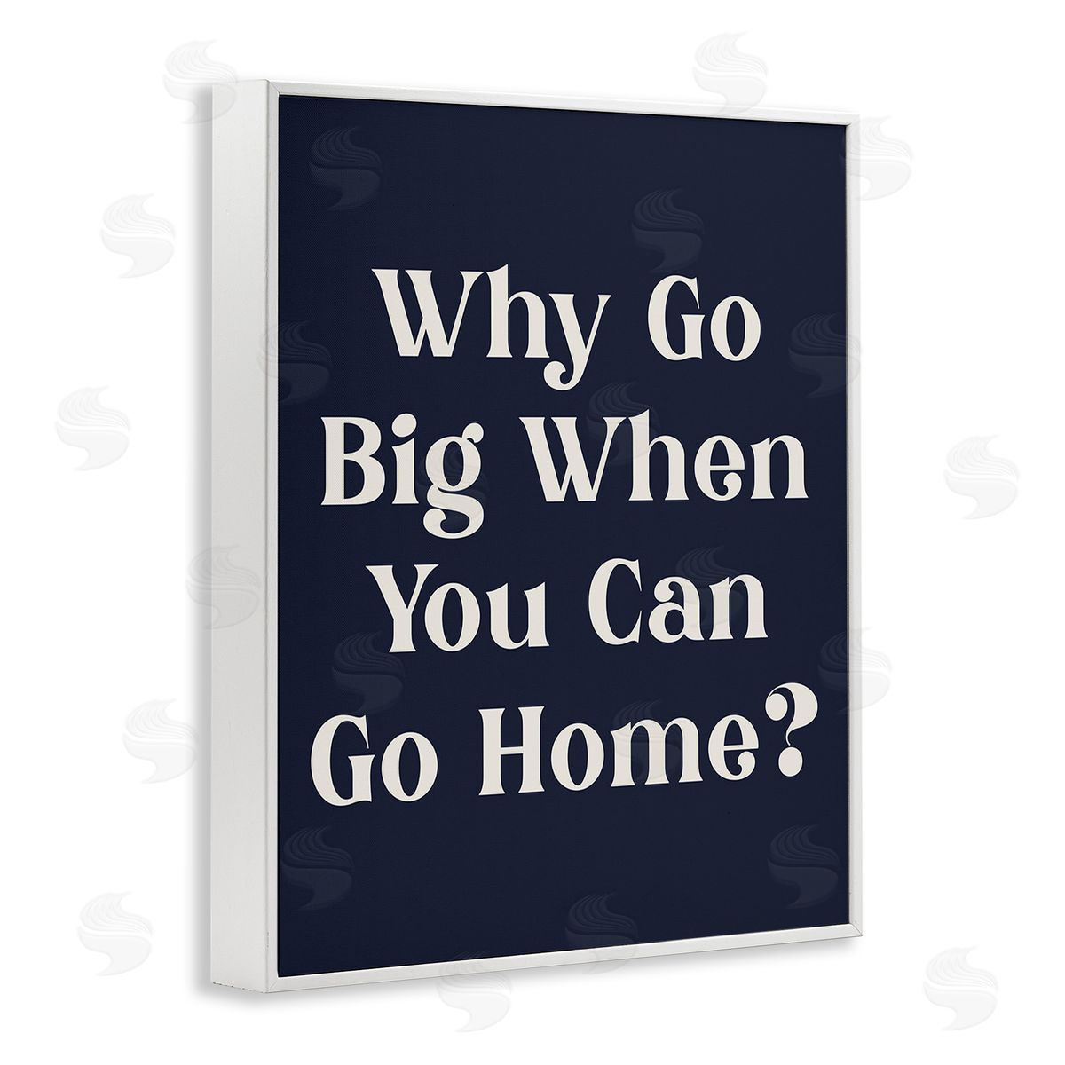 Stupell Studio Funny Why Go Big White Framed Giclee Wall Art Print