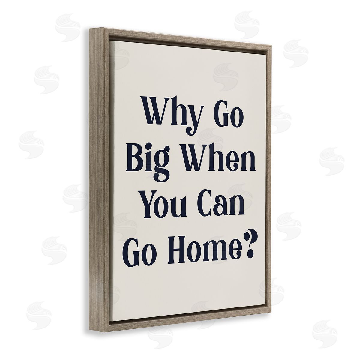 Stupell Studio Introverted Why Go Big Brown Floating Frame Canvas Wall Art Print