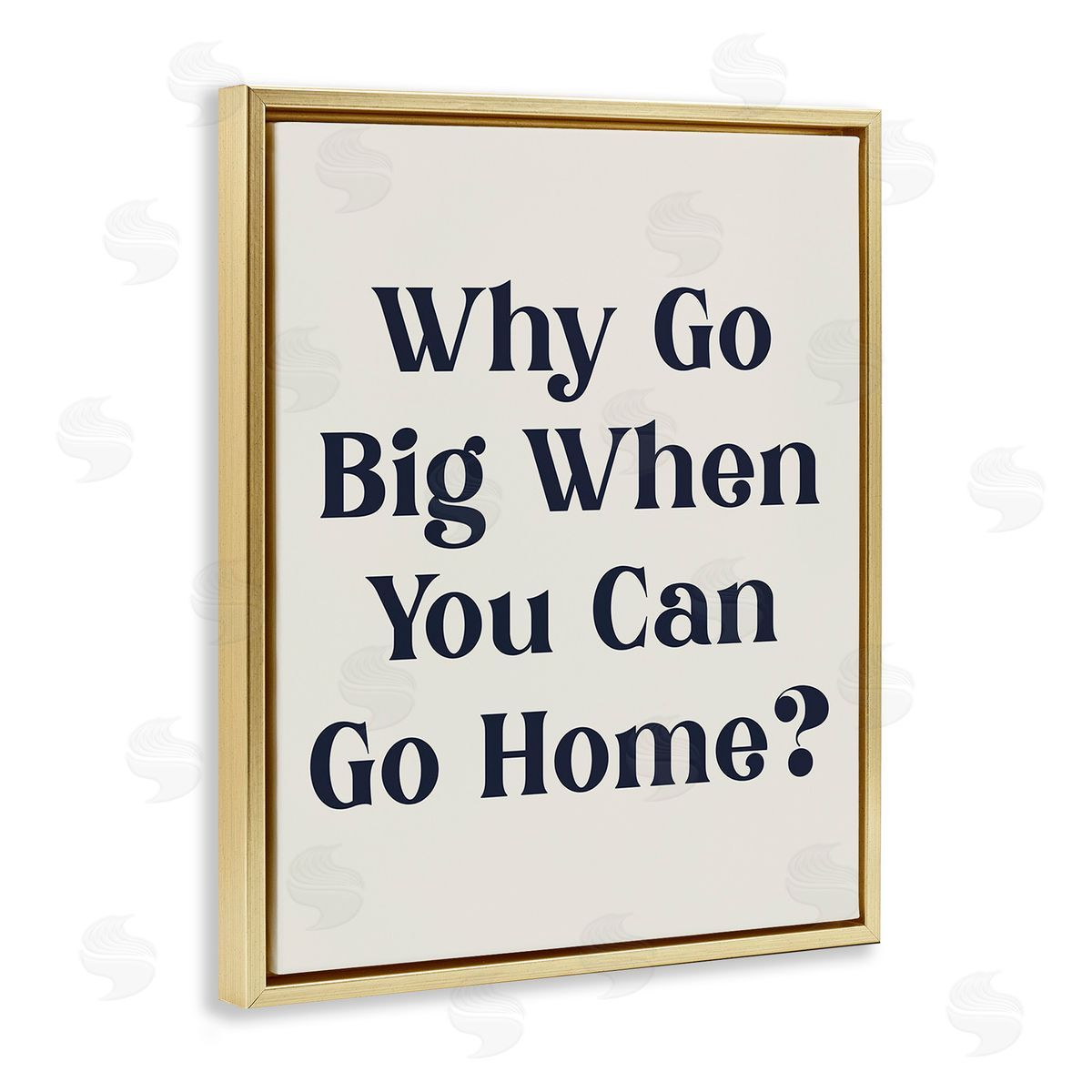 Stupell Studio Introverted Why Go Big Gold Floating Frame Canvas Wall Art Print