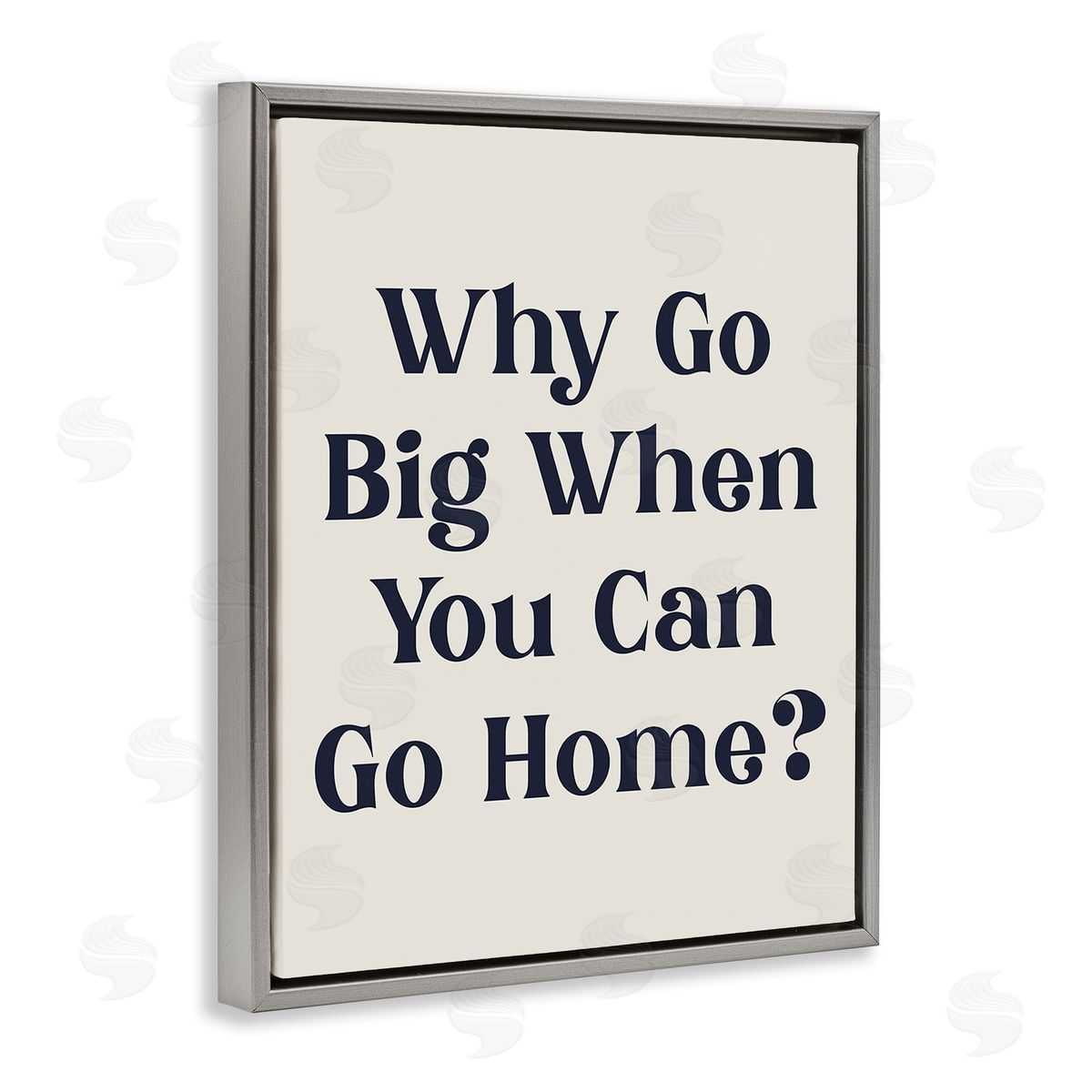 Stupell Studio Introverted Why Go Big Gray Floating Frame Canvas Wall Art Print