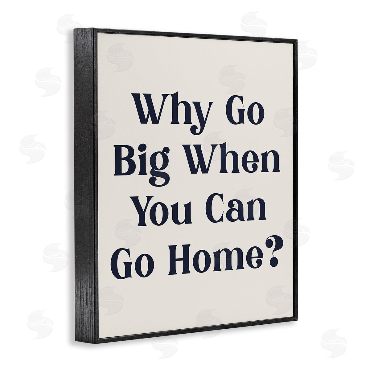 Stupell Studio Introverted Why Go Big Black Framed Giclee Wall Art Print