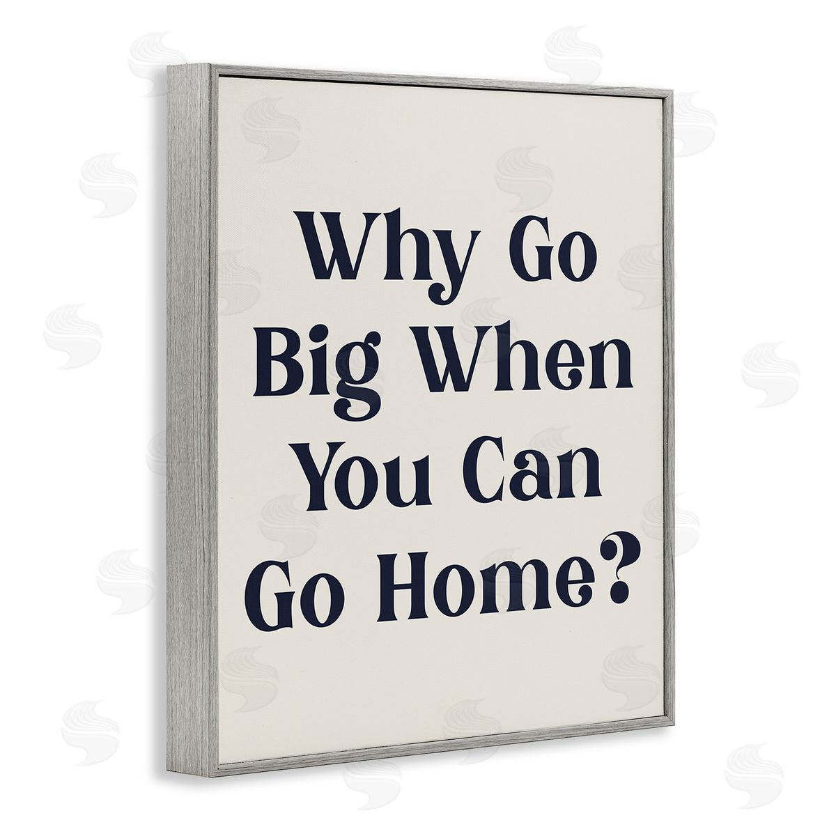 Stupell Studio Introverted Why Go Big Gray Framed Giclee Wall Art Print