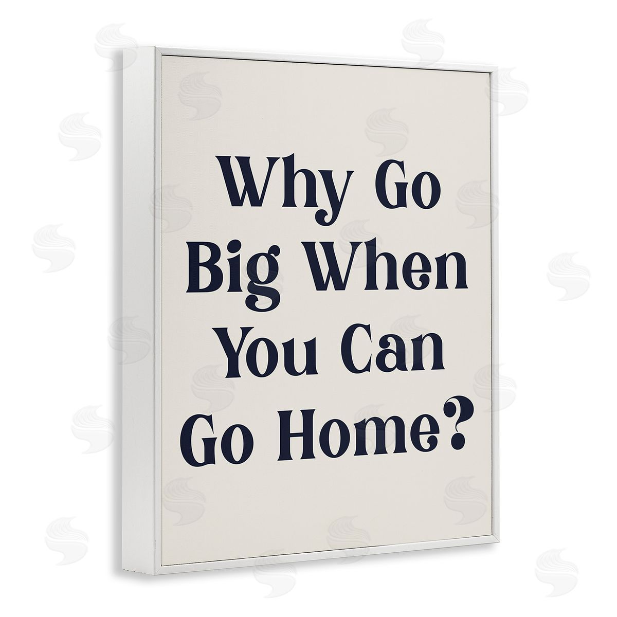 Stupell Studio Introverted Why Go Big White Framed Giclee Wall Art Print