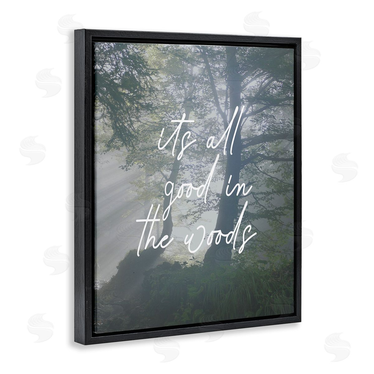 Stupell Studio All Good In Woods Black Floating Frame Canvas Wall Art Print