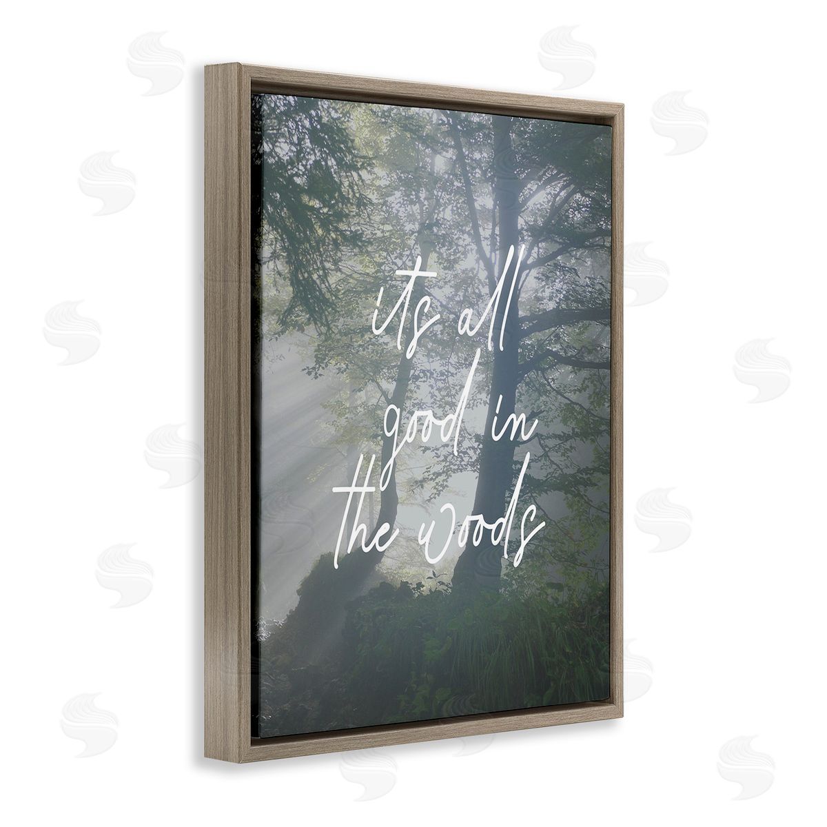 Stupell Studio All Good In Woods Brown Floating Frame Canvas Wall Art Print