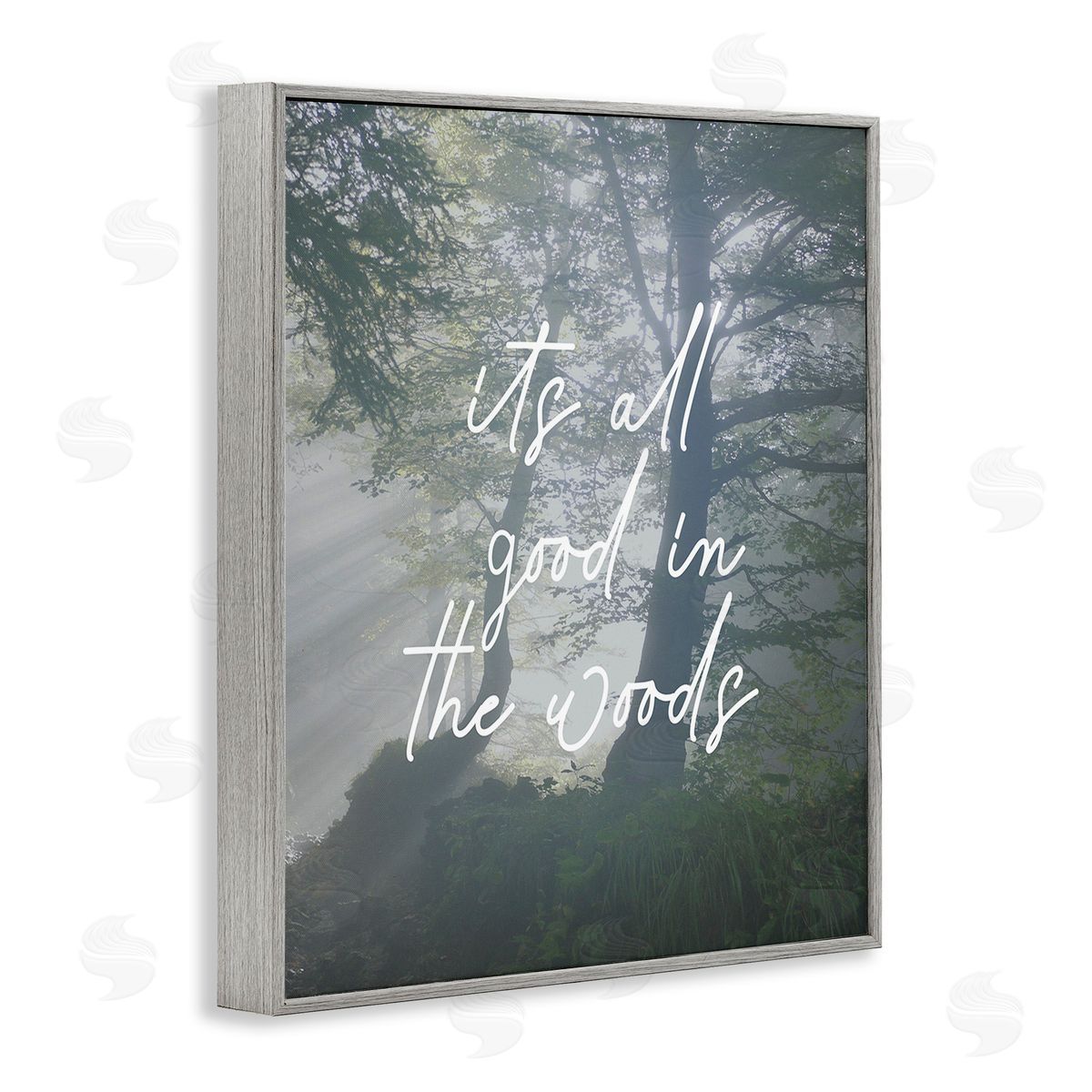 Stupell Studio All Good In Woods Gray Framed Giclee Wall Art Print