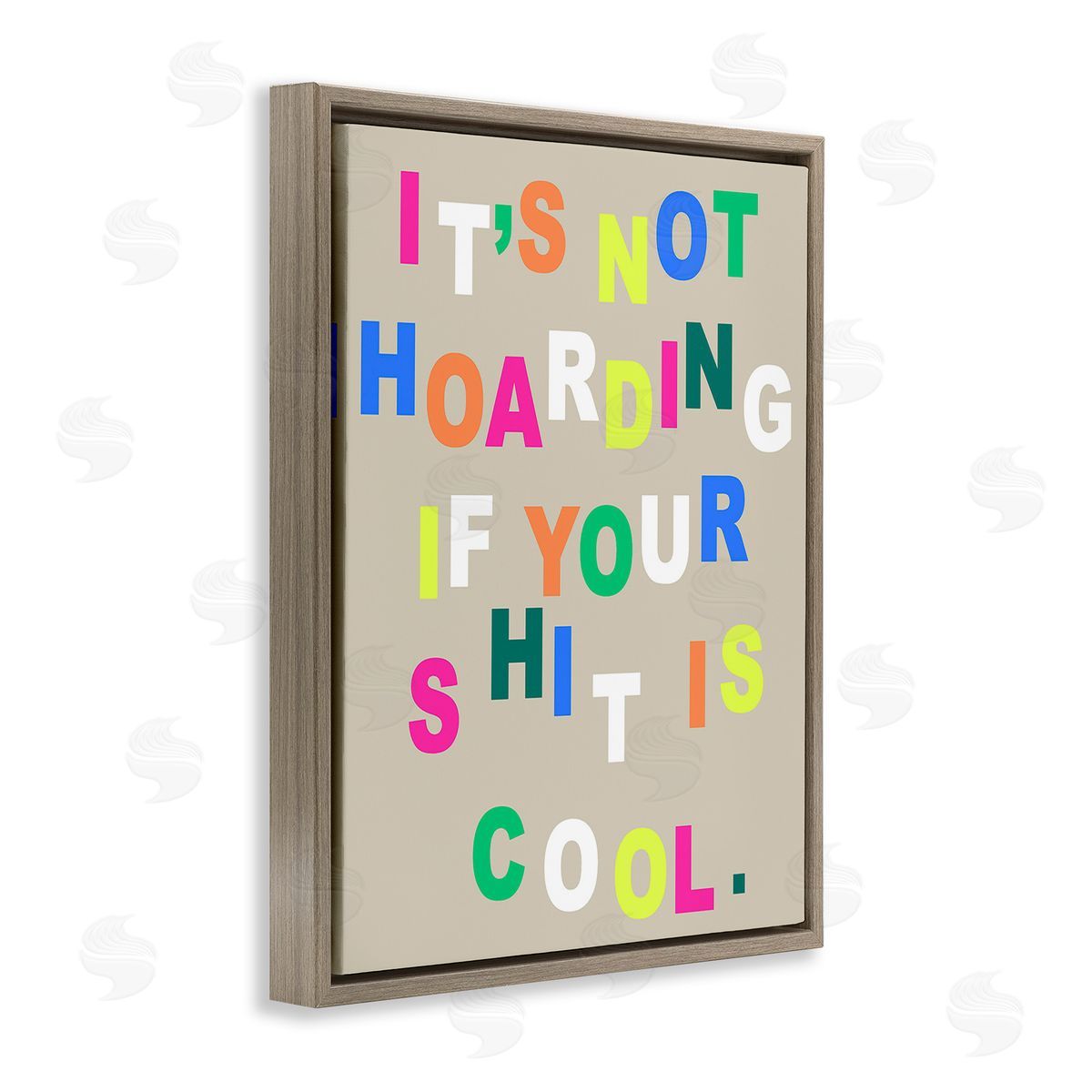 Stupell Studio Funny Not Hoarding Brown Floating Frame Canvas Wall Art Print