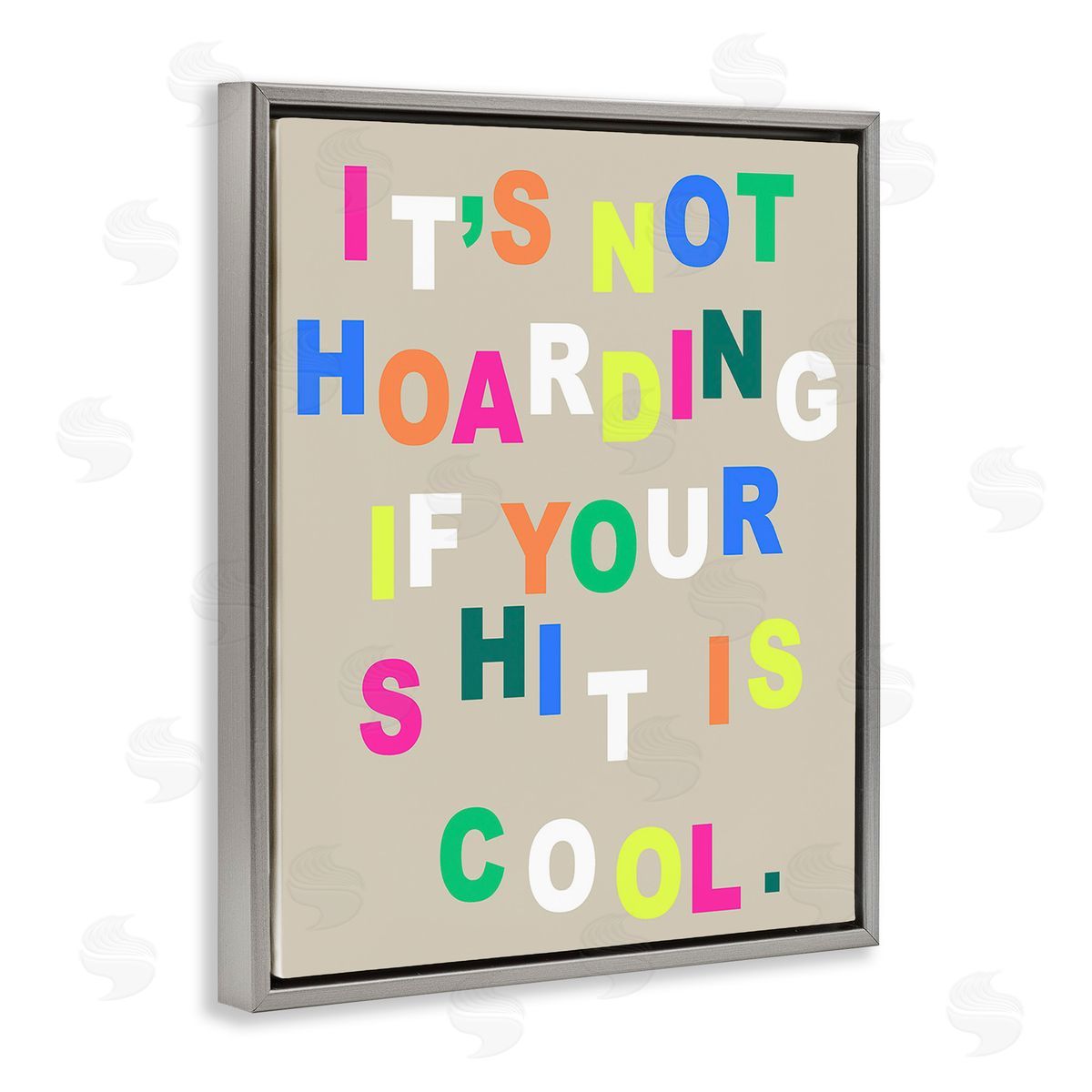Stupell Studio Funny Not Hoarding Gray Floating Frame Canvas Wall Art Print